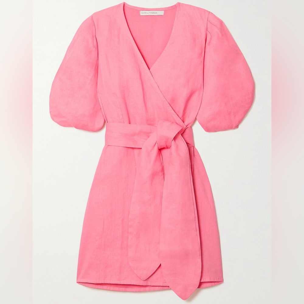 Faithfull the Brand Pink Wrap Dress